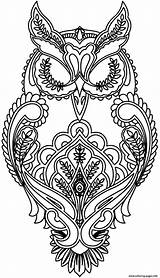 Owl Pages Coloring Skull Sugar Adults Printable Difficult Adult Color Owls Print Cute Moon Animal Tattoo Designs Pattern Drawings Zentangle sketch template