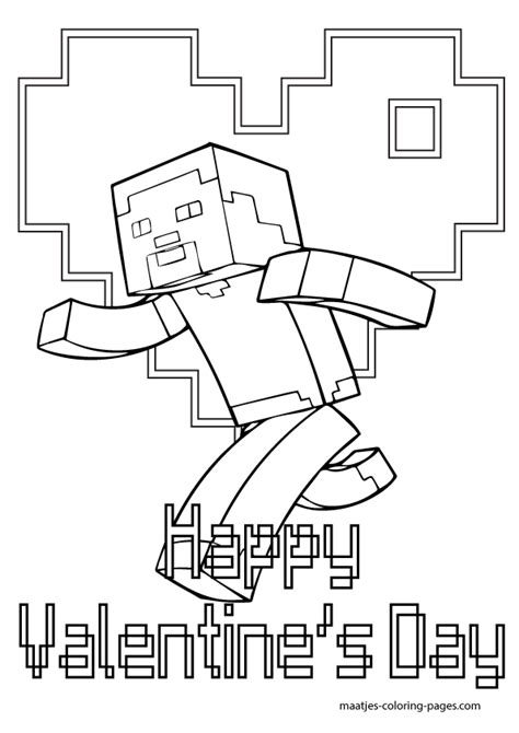 minecraft valentines day coloring pages  kids