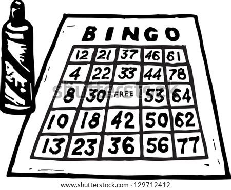 black white vector illustration bingo card stock vector