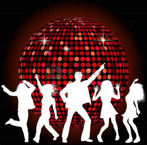 disco ball  dancing people  peromarketing vectors illustrations