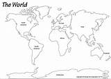 Continentes Mapamundi Mapas Inglés Primaria Acuarela Mapa Ciencias sketch template