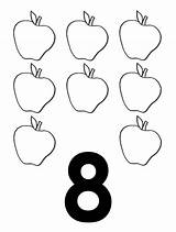Number Coloring Clipartmag Color Apples Eight sketch template