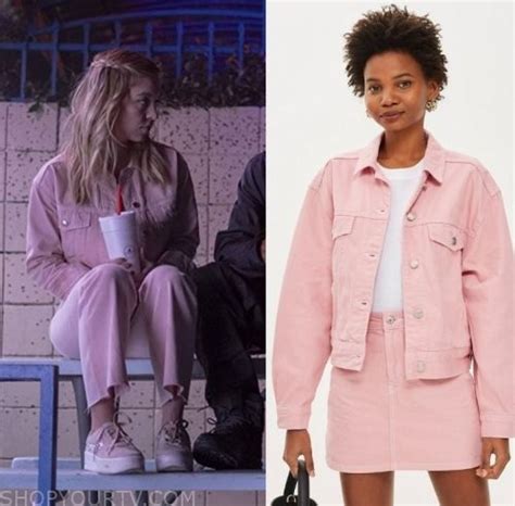 euphoria season 1 episode 5 cassie s pink denim jacket pink denim