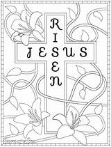 Coloring Risen Jesus Pages Easter Printable Resurrection Colouring Sheets Cross Adult Book Choose Board Favecrafts sketch template