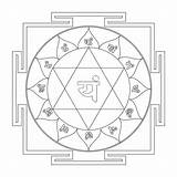 Chakra Anahata Coloring Heart Mandala Chakras Visit Pages sketch template