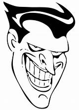 Joker Face Coloring Smiling Drawing Color Netart sketch template