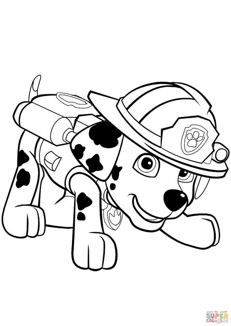 paw patrol marshall puppy coloring page  printable coloring pages