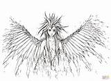 Angel Coloring Broken Pages Wings Angels Printable Drawing Fantasy sketch template