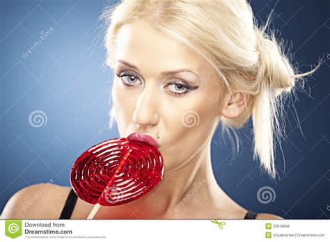 blonde girl with lollipop royalty free stock image image 20918846