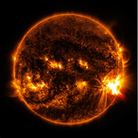 nasas sdo observes  flares erupting  giant sunspot nasa