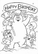 Frosty Coloring Snowman Pages Printable Book Birthday Kids Christmas Happy Color Sheets Print Blank Cartoon Children Friends Adult Card Para sketch template