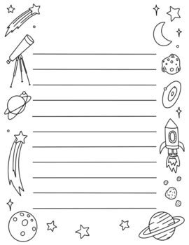 space theme lined paper writing paper essay paper outer space