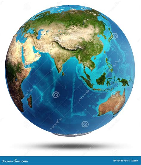 globe earth real relief  water stock illustration image