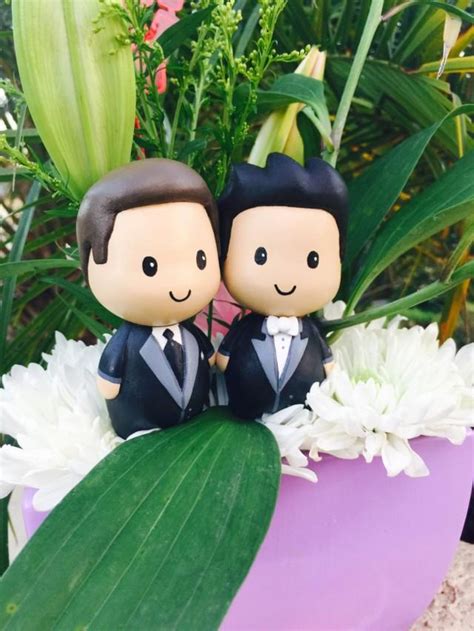 same sex wedding cake toppers two grooms male gay
