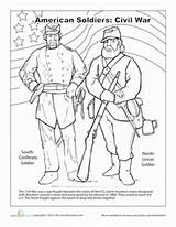 Civil Coloring War Pages Soldier Confederate Union Printable Worksheet American Color Drawing History Studies Their Getcolorings Education Flag Symbols Social sketch template