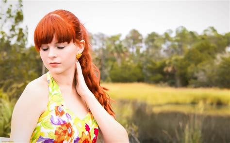 1200x800 Women Model Redhead Long Hair Women Outdoors Freckles Closed