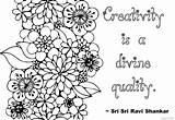 Coloring Pages Quotes Sri Ravi Shankar Creativity Views sketch template