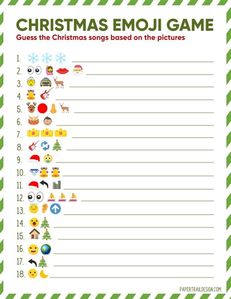 emoji printable christmas game paper trail design