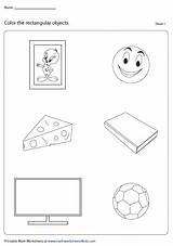 Worksheets Rectangle Objects Color Rectangles Shapes Coloring Rectangular Drawing Mathworksheets4kids Identify sketch template
