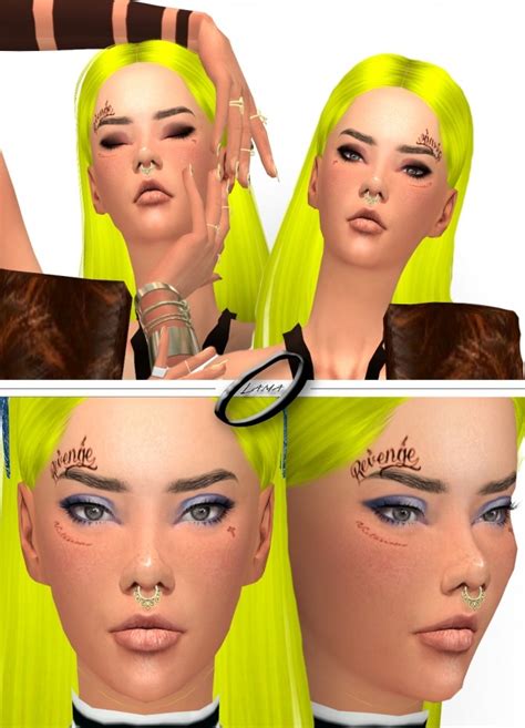 face tattoo set   onelama sims  updates