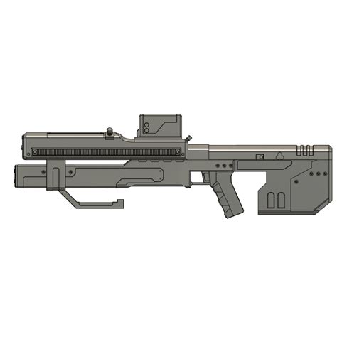 Br55 Heavy Barrel Service Rifle Battle Rifle 3d Model For Cosplay