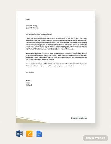 sample  renewal lease letter  tenant onvacationswallcom