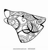 Wolf Coloring Head Pages Getcolorings Book sketch template