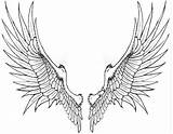 Wings Angel Drawing Line Getdrawings sketch template
