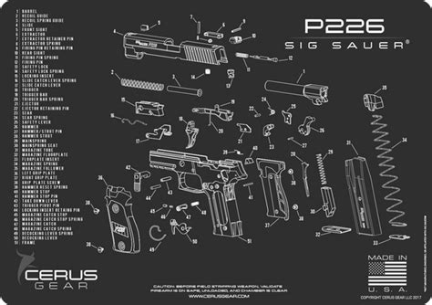 sig sauer p schematic pistol diagram promat  cerus gear gun mats
