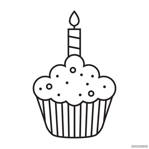 printable birthday cupcake outlines gridgitcom