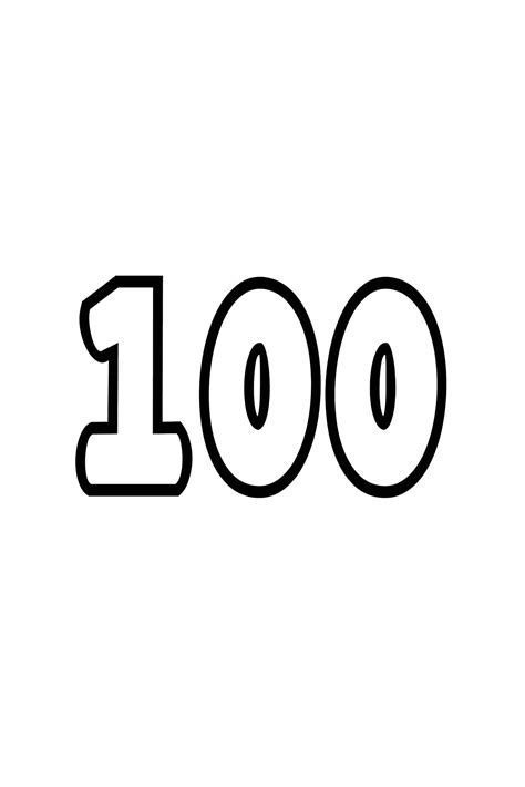 Printable Number 100 For Crafting Projects Or More “advanced” Learners