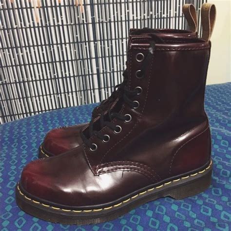 cherry red dr martens worn    times      good shape