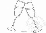 Champagne Glass Glasses Coloring Two Drawing Template Pages Cheers Getdrawings sketch template