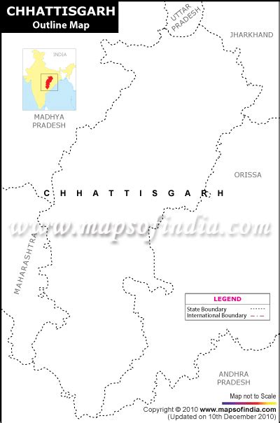 Chhattisgarh Outline Map Blank Map Of Chhattisgarh