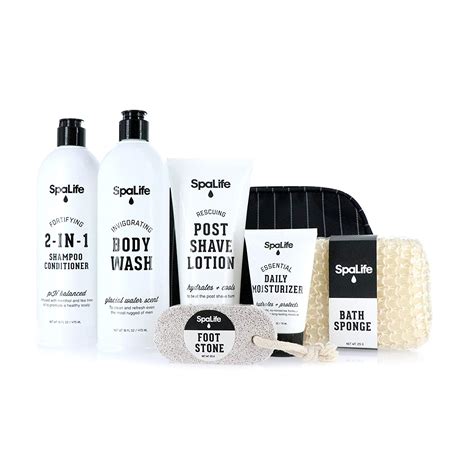 spa life  pc mens grooming set includes    shampoo