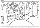 Forest Draw Scene Drawing Step Forests Tutorials sketch template