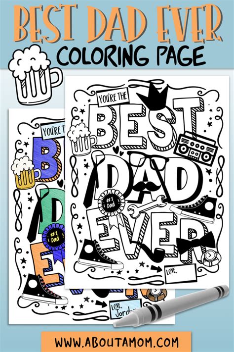 dad  fathers day coloring page printable   mom