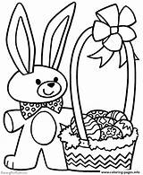 Basket Bunny Easter Coloring Pages Printable Color Print sketch template