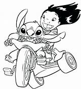 Stitch Coloring Pages Lilo Angel Disney Stich Printable Bike Color Cute Print Getcolorings Riding Size Lelo Getdrawings Worksheets sketch template