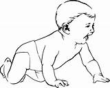 Crawling Infant sketch template