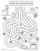 St Maze Patrick Patricks Printable Worksheets Kids Leprechaun Worksheet Kindergarten Note Mazes Crafts Preschool Activities First Able Sign Grade Choose sketch template