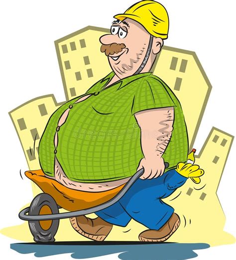 Fat Construction Worker Stock Illustrations – 148 Fat Construction