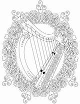 Harp Colouring St Patrick sketch template