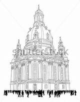 Dresden Frauenkirche Clipart Lady Germany Church Clip Clipground Vector Stock sketch template