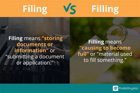 filing  filling whats  difference