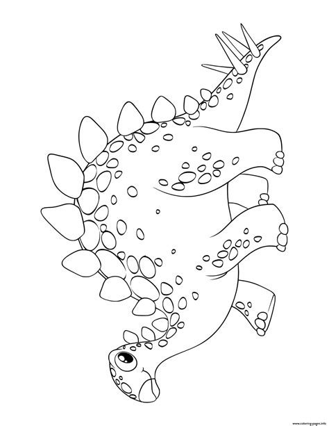 dinosaur cute stegosaurus  preschoolers coloring page printable