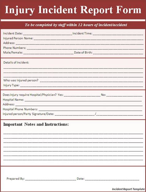 incident report template  word templates