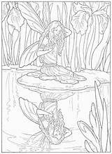 Fairy Dover Dibujos Malerei Fairies Jugendstil Malvorlagen Erwachsene Hadas Grown Ups Ausmalen sketch template