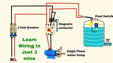 float switch wiring diagram  water pump youtube