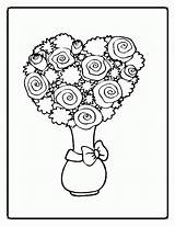 Coloring Flower Pages Bouquet Popular sketch template
